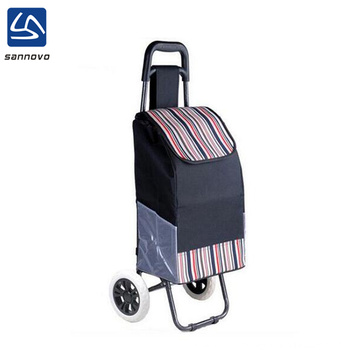 2018 bulk promotional folded 2 wheels polyester shopping bag